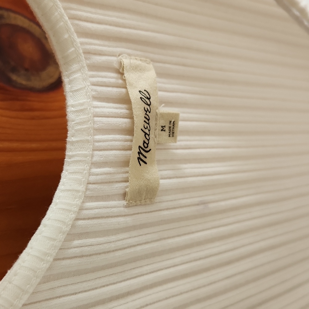 Madewell white sleeveless midi drop waist dress size medium - Picture 4 of 6